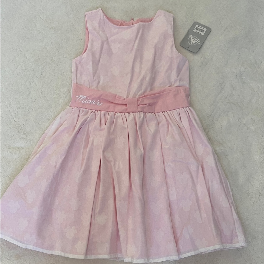 Disney Pink Minnie Bow Waist Party Dress for Kids